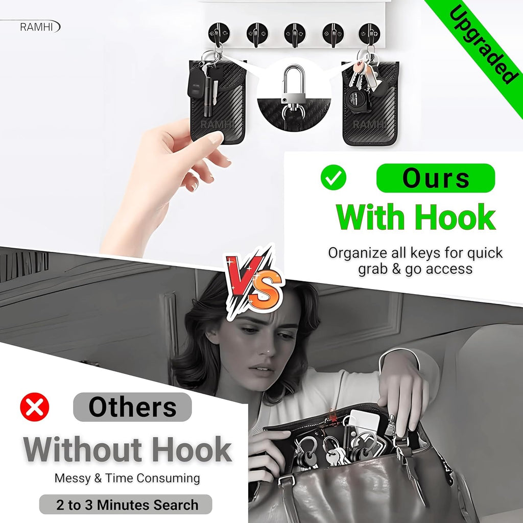 B9 Pro Heavy Duty Anti-Theft Steering Wheel Lock with Signal Blocker Pouch