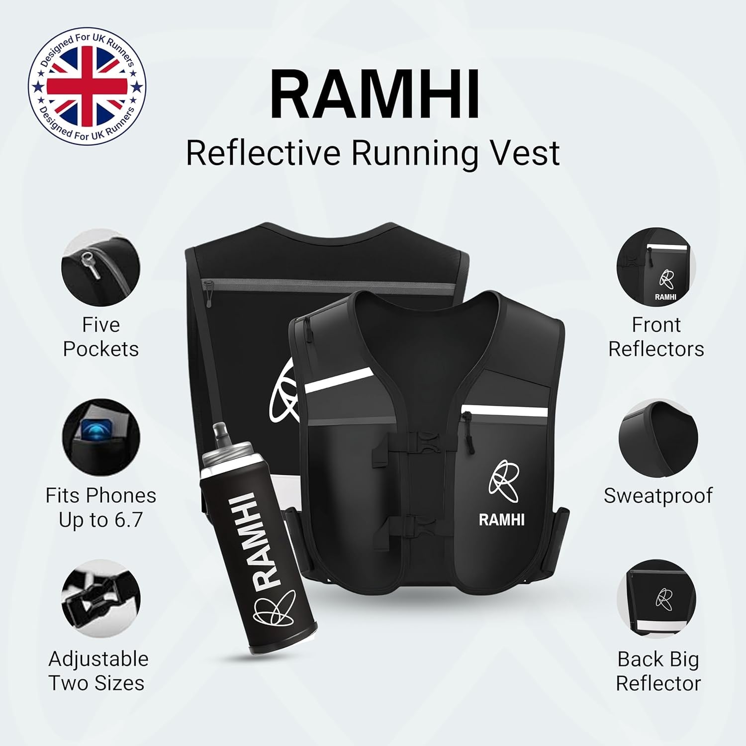 Running Hydration Vest – Lightweight, Adjustable & Reflective